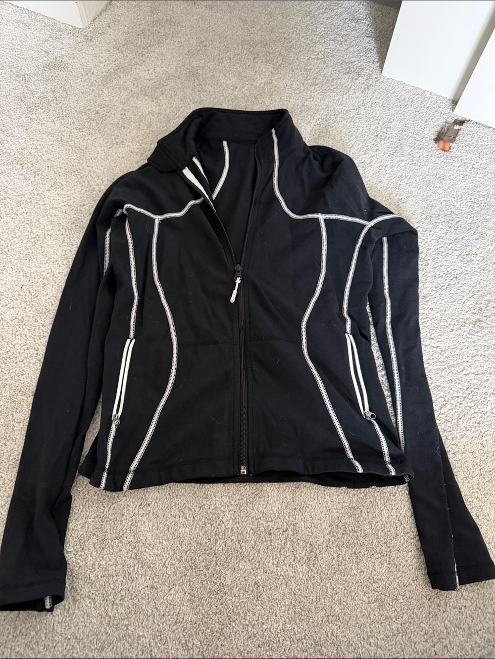Lululemon Black Zip-Up Jacket with Contrast Stitching